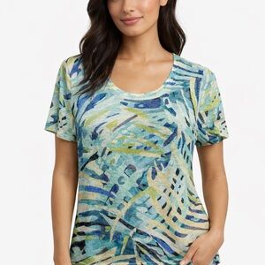 Papa Vancouver Tropical Print Lace Back Top – XL